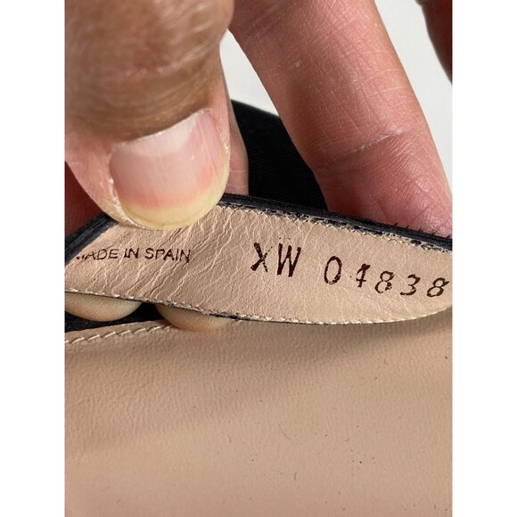 Stuart Weitzman Ankle Strap Block Heel Leather Sandal Black Women's 38eur A406 - Picture 3 of 8